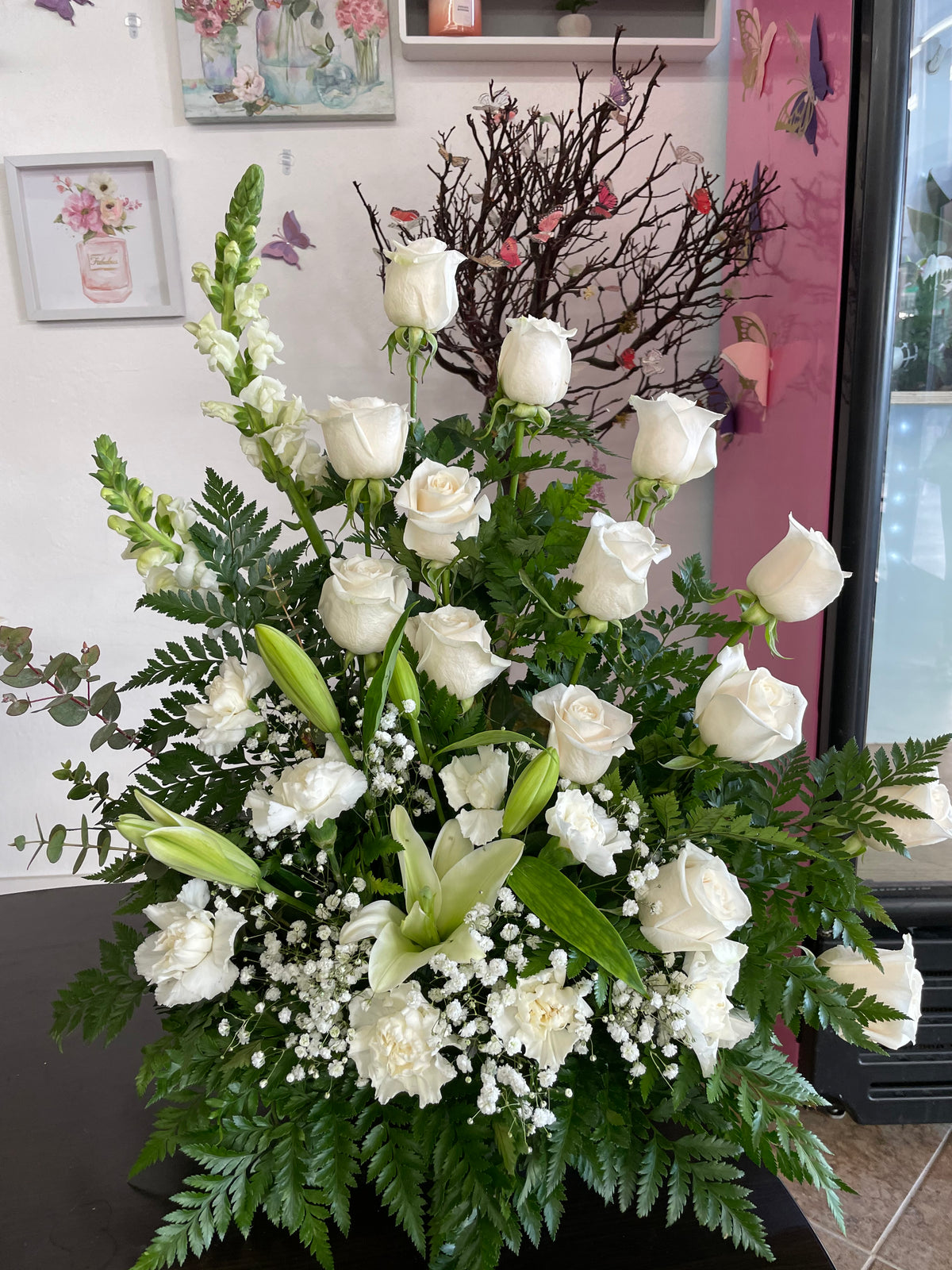 White Everlasting Vase by Bianca's Flowers