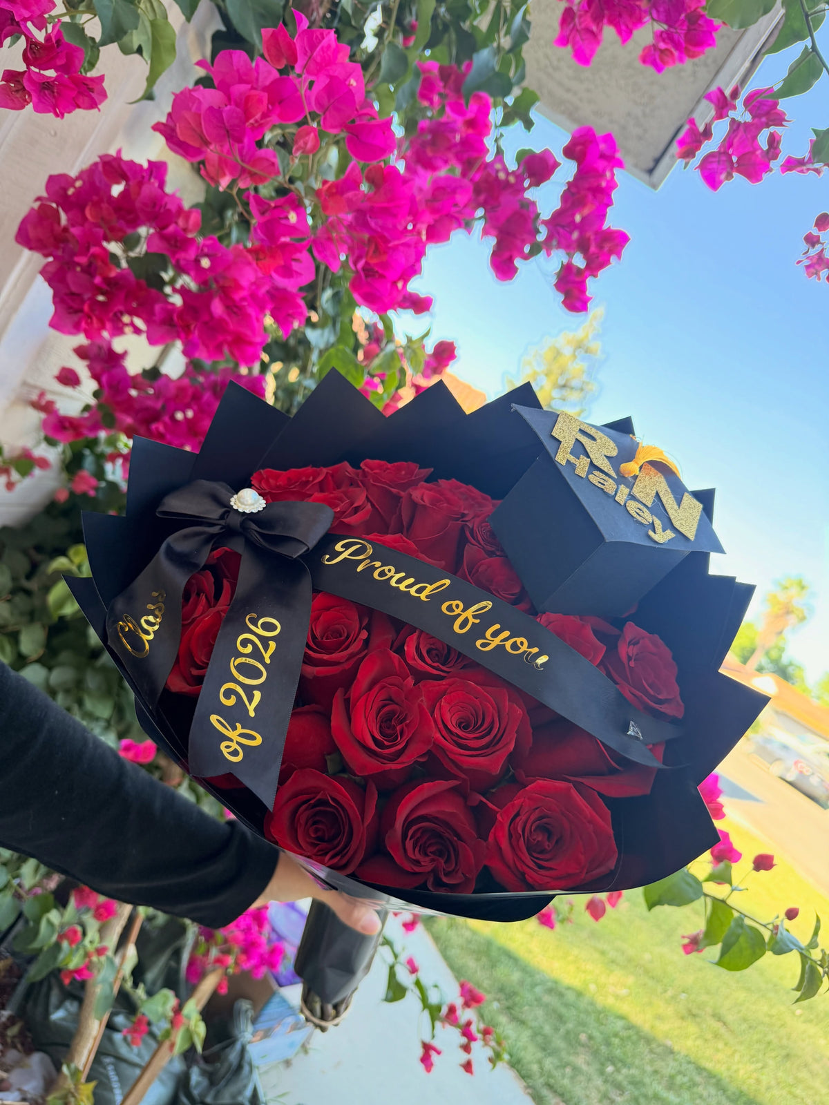 25 Roses Popular Graduation Bouquet by Bianca's Flowers