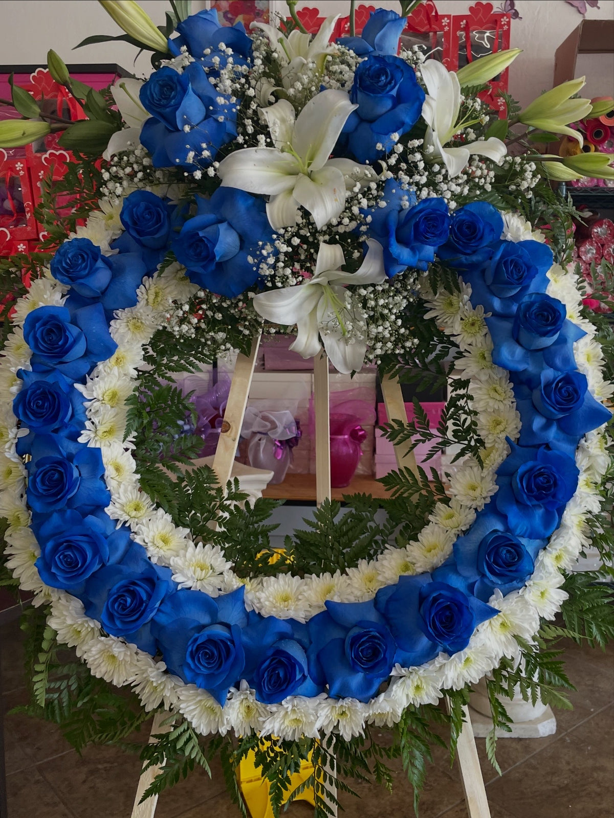 Blue Wreath by Bianca's Flowers