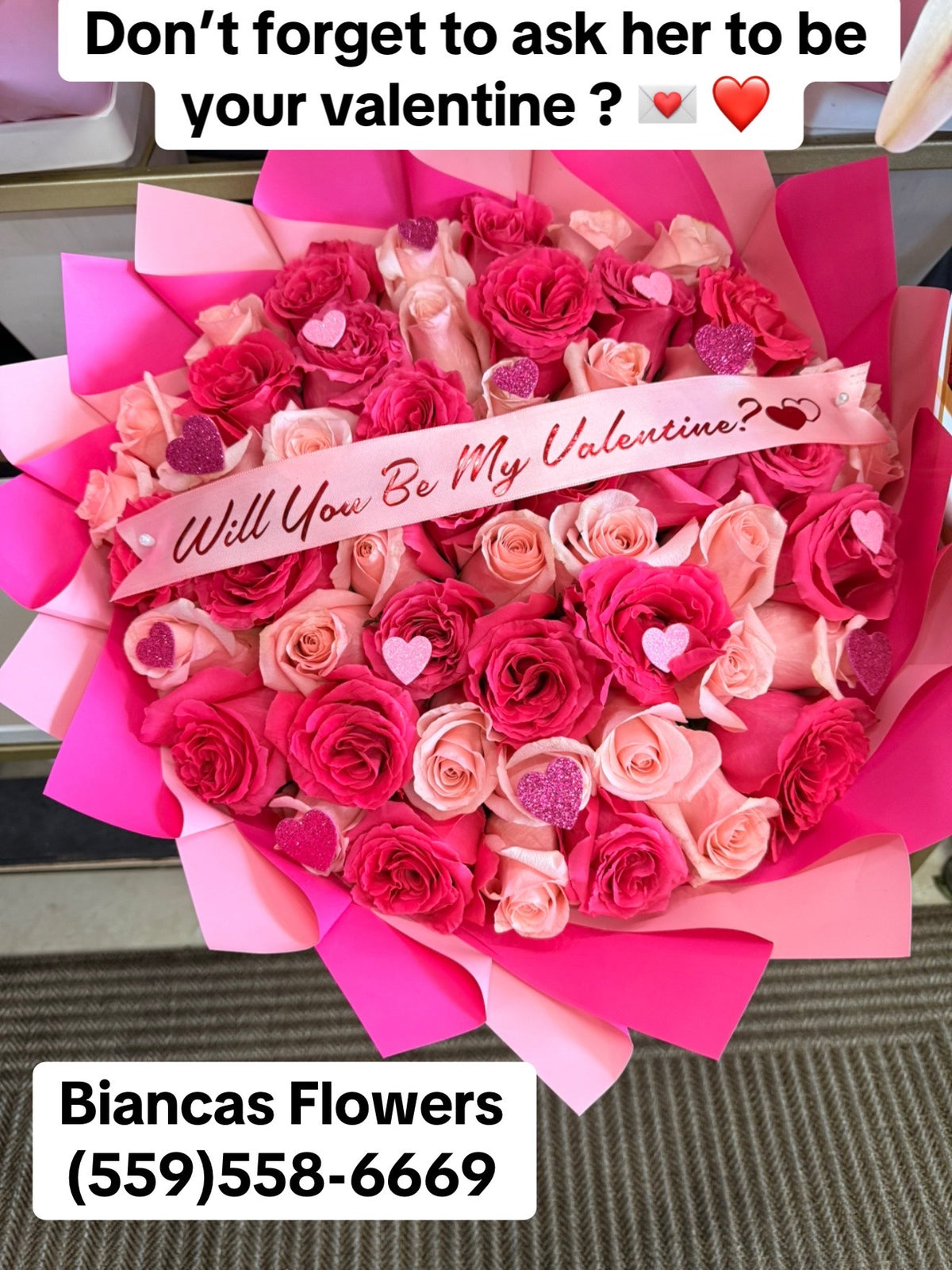 Will You Be My Valentine by Bianca's Flowers