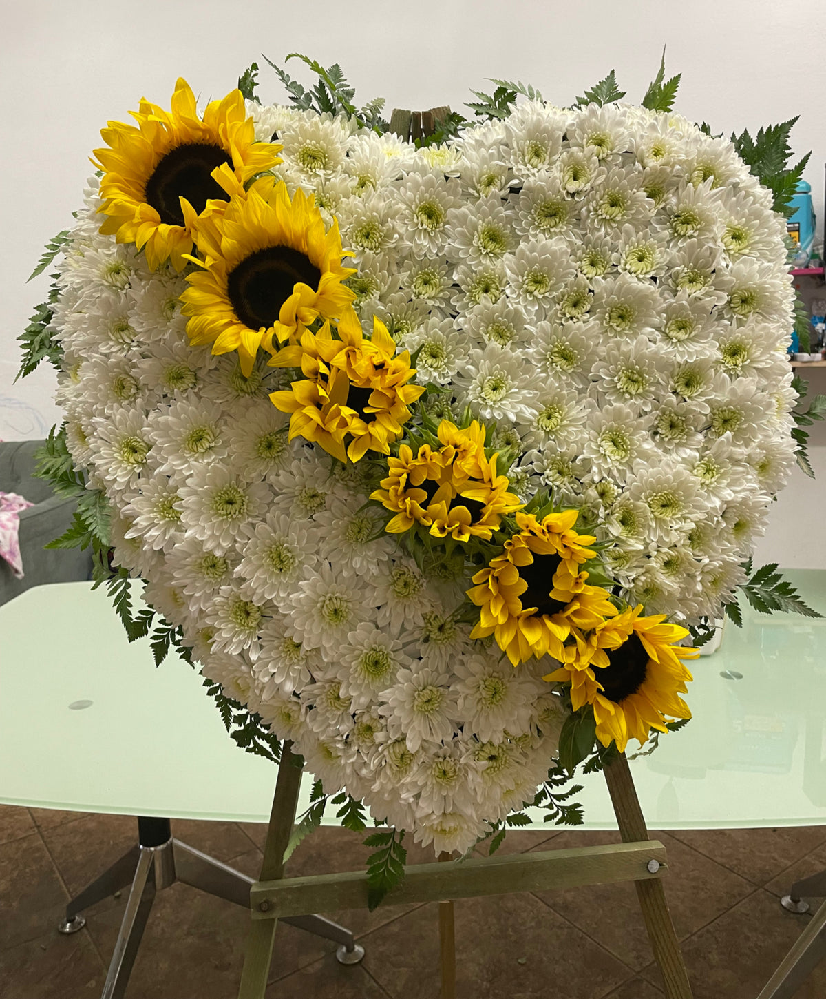 White Sunflower Heart by Bianca's Flowers