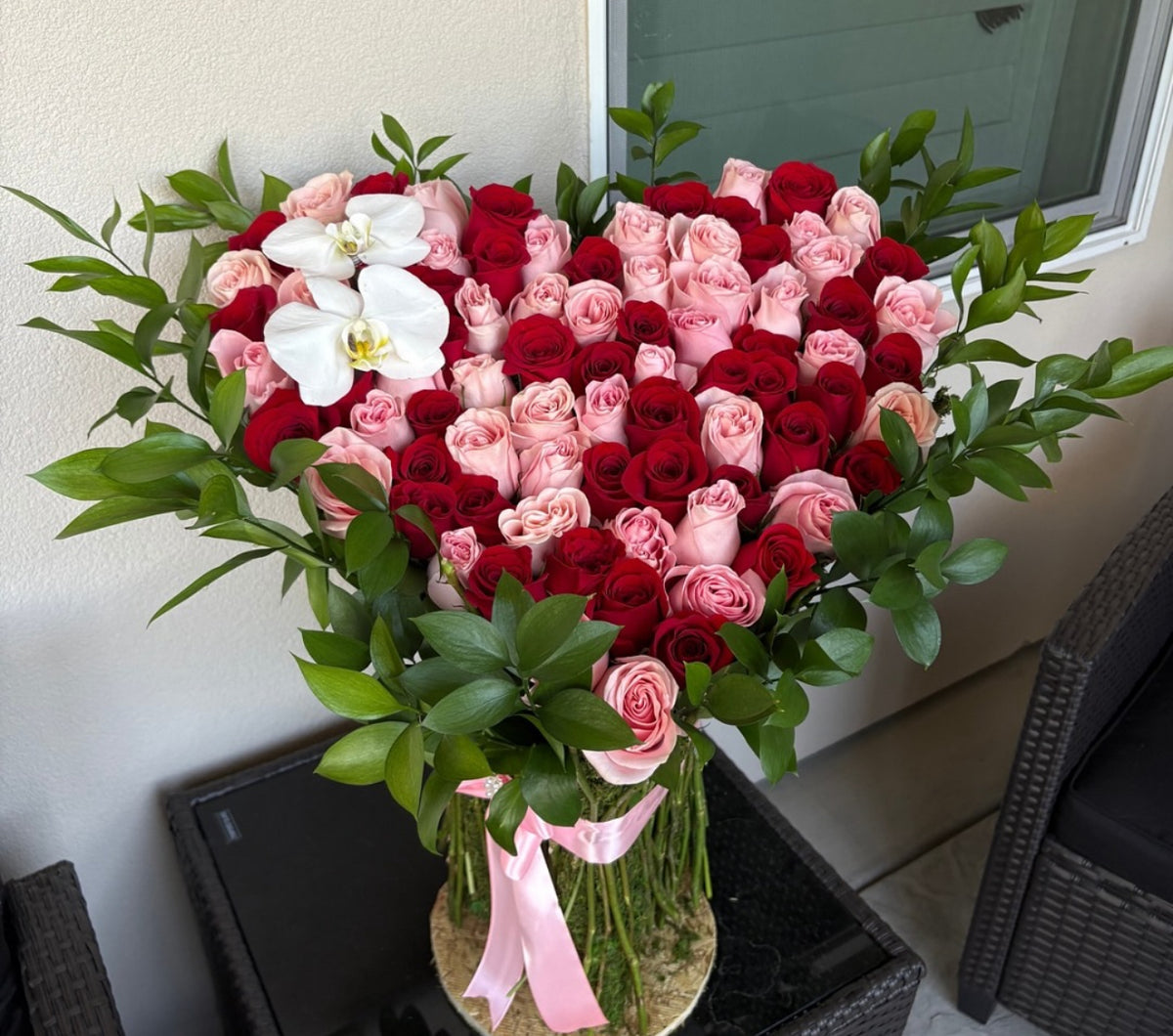 Luxury Heart Standing Ramo by Bianca's Flowers