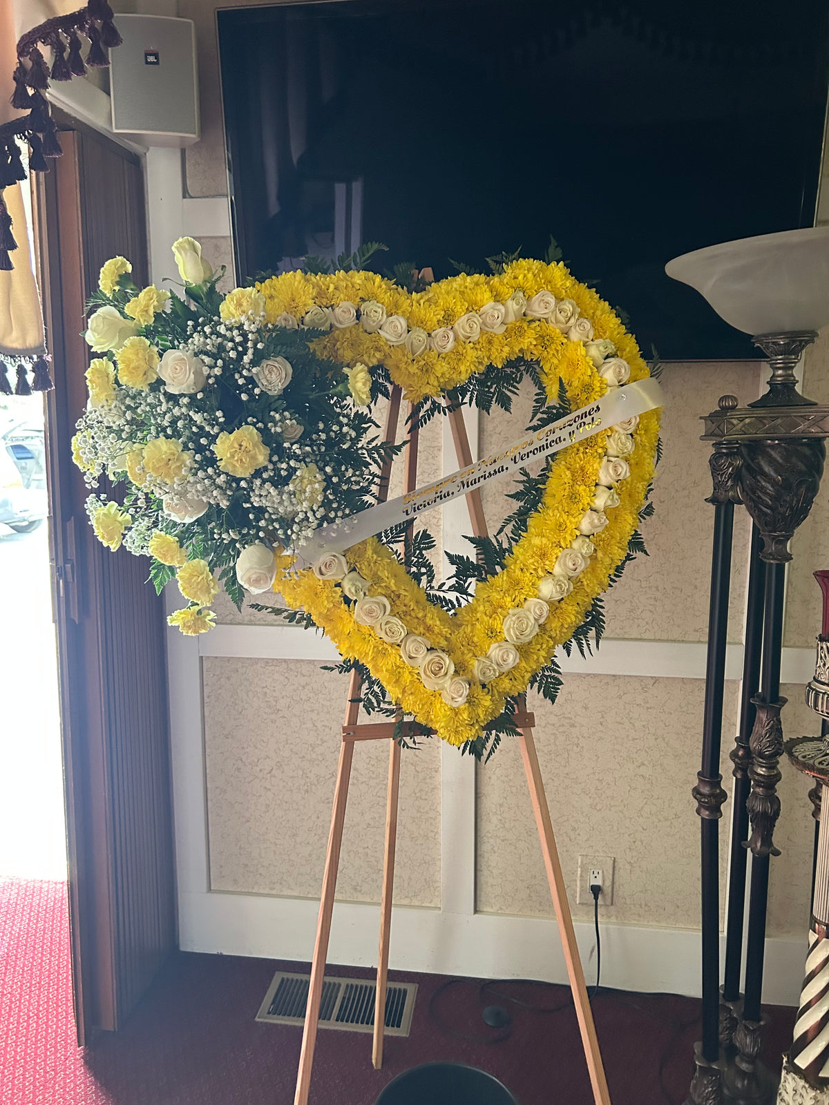 Yellow Heart Wreath by Bianca's Flowers