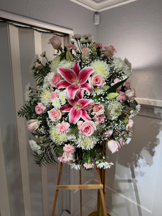 Pink Funeral Diamond by Bianca's Flowers
