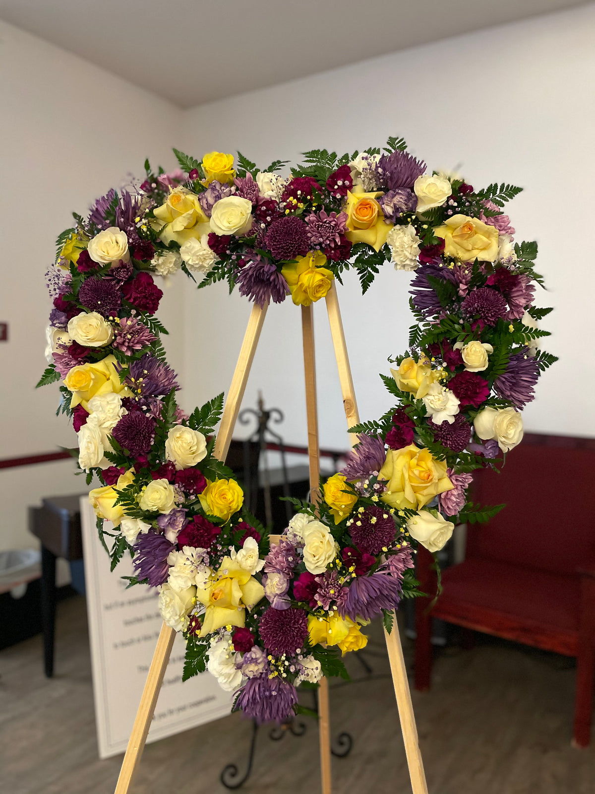 Yellow and Purple Heart by Bianca's Flowers