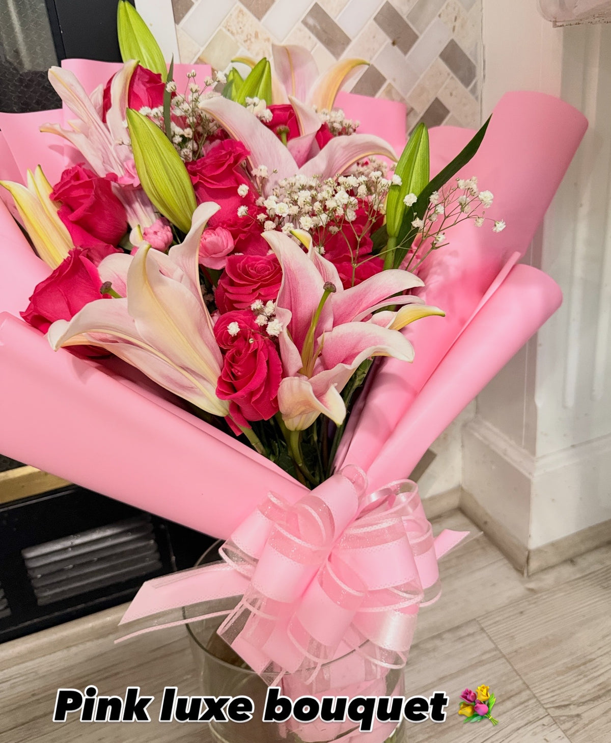 Pink Lily Bouquet by Bianca's Flowers