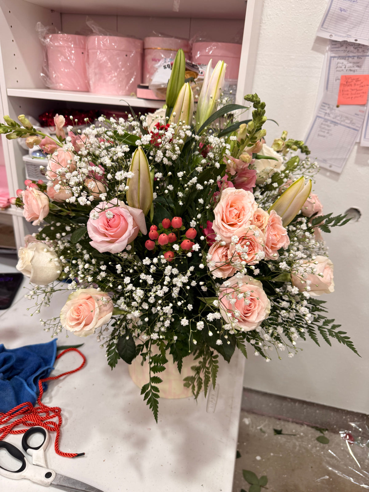 Large Pink and Nude Dior Box by Bianca's Flowers