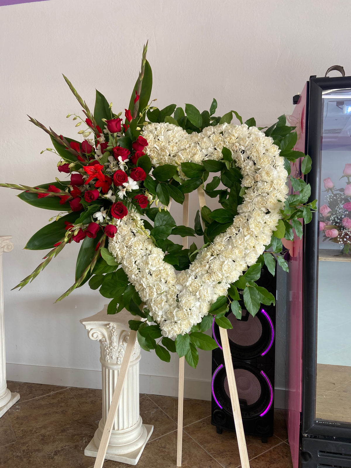 White Carnation Heart by Bianca's Flowers