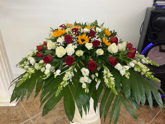 Sunflower Casket Spray by Bianca's Flowers