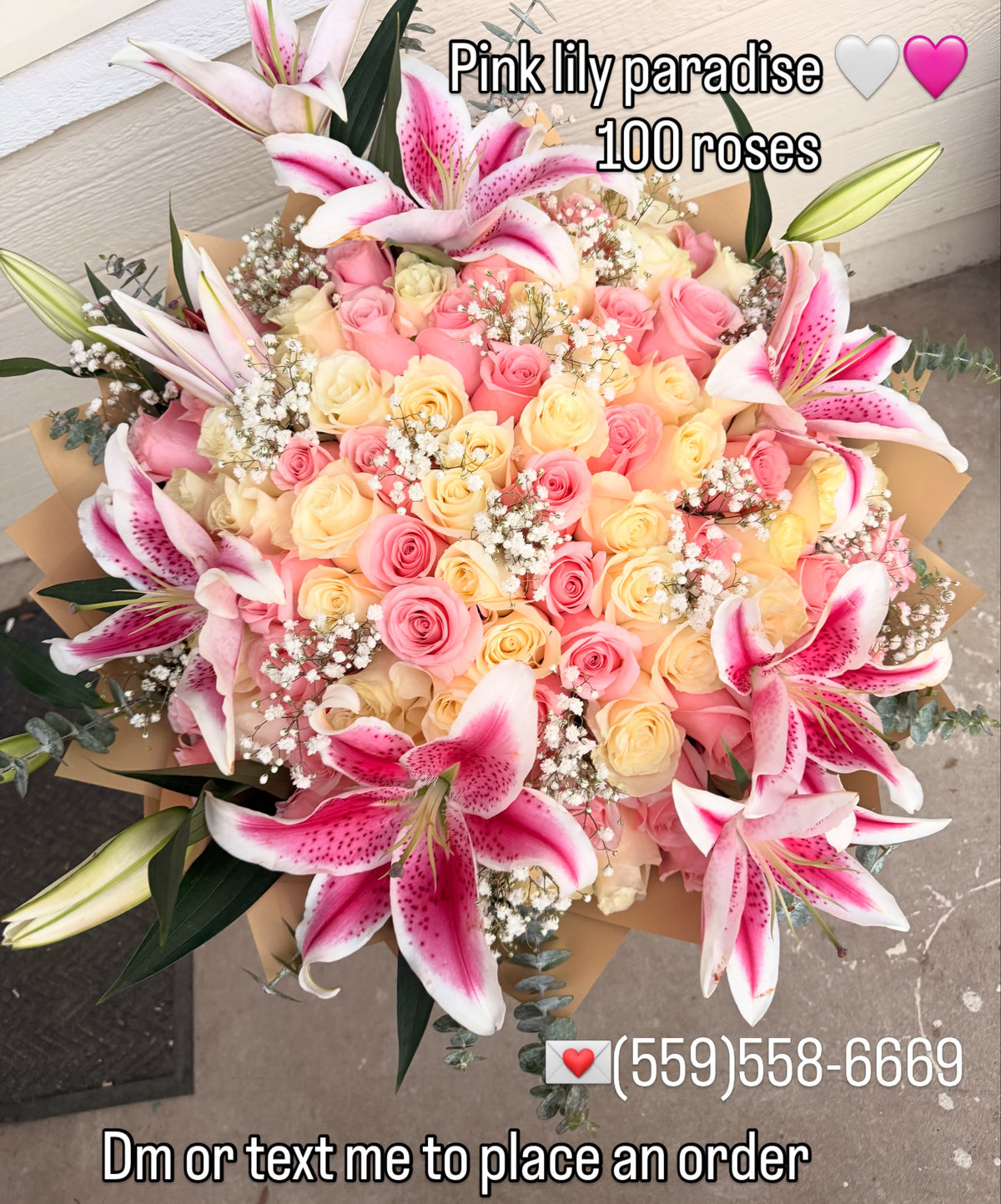 one hundred lily rose paradise
