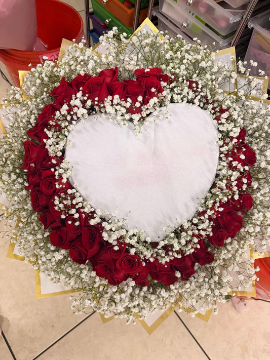 Red Heart Burn Bouquet by Bianca's Flowers