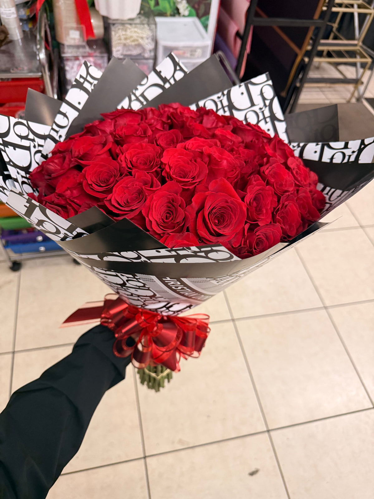 Red Dior Bouquet by Bianca's Flowers