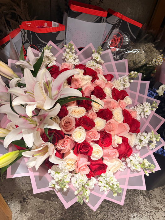 Pink and Red Cashmere by Bianca's Flowers